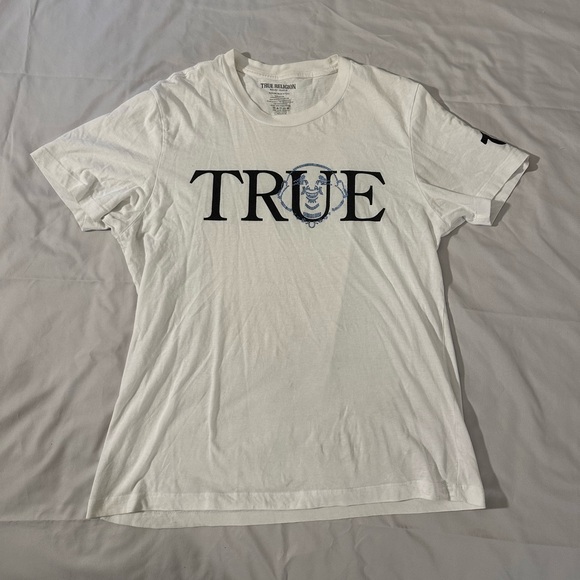 Men’s White True Religion Rhinestone T-shirt Size Medium - Picture 1 of 5